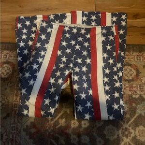 Free people PENNY PULL ON FLARE JEANS Patriotic Star and Stripe